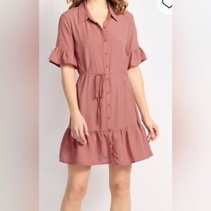 GILLI CALLA SHIRT DRESS NWT Dark Pink Size L